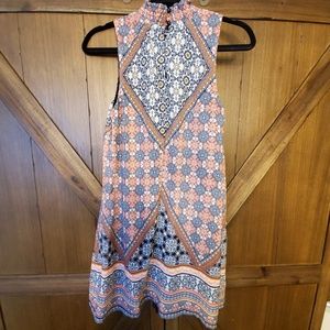 Mock neck short shift dress